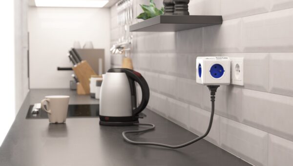 PowerCube Original, Gniazdo zasilające, Wielokrotnego użytku, Pięć gniazd, Przenośne, Kostka zasilająca, Holenderski design, Estetyczny, Wygodny, Bez wtyczek USB.