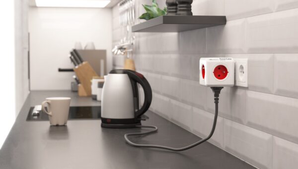 PowerCube Original, Gniazdo zasilające, Wielokrotnego użytku, Pięć gniazd, Przenośne, Kostka zasilająca, Holenderski design, Estetyczny, Wygodny, Bez wtyczek USB.