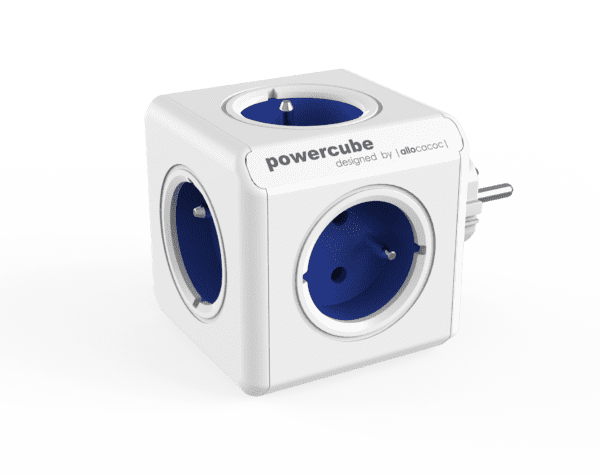 PowerCube Original, Gniazdo zasilające, Wielokrotnego użytku, Pięć gniazd, Przenośne, Kostka zasilająca, Holenderski design, Estetyczny, Wygodny, Bez wtyczek USB.