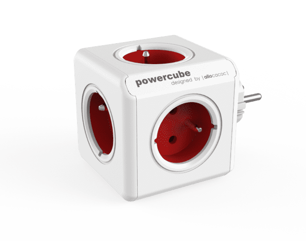 PowerCube Original, Gniazdo zasilające, Wielokrotnego użytku, Pięć gniazd, Przenośne, Kostka zasilająca, Holenderski design, Estetyczny, Wygodny, Bez wtyczek USB.