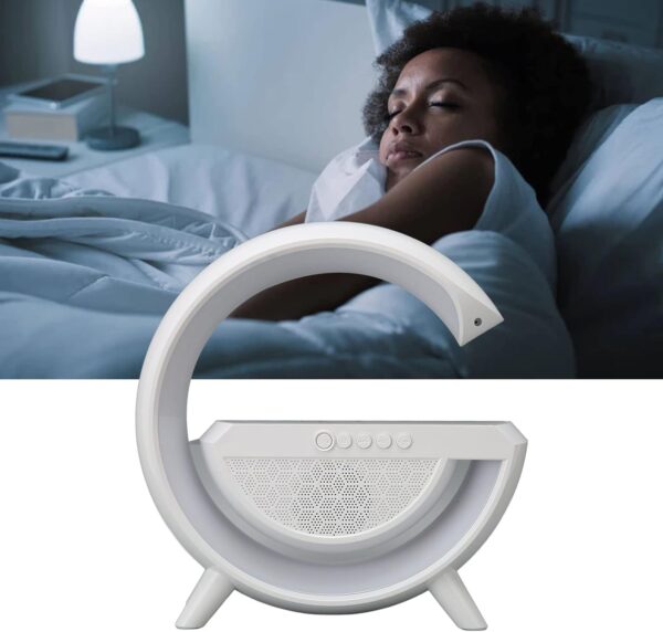 Multifunkcyjna Lampka Nocna z Bluetooth i Bezprzewodowym Ładowaniem - Stylowa Lampka Nocna dla Nastolatków