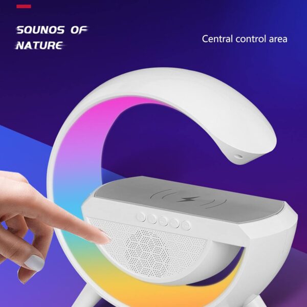 Multifunkcyjna Lampka Nocna z Bluetooth i Bezprzewodowym Ładowaniem - Stylowa Lampka Nocna dla Nastolatków